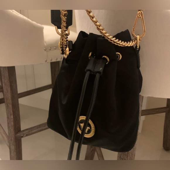 Versace Black and Gold Shoulder Bag with Medusa Logo - Picture 6 of 11